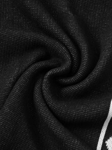 Manfinity Hombres Top de punto con patrón geométrico de cuello polo