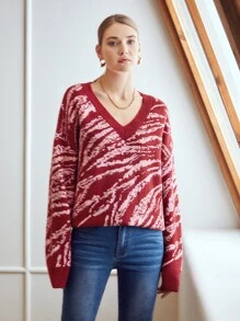 MOTF PREMIUM WOOL-MIX OVERSIZED PRINTED JUMPER - Multicolor - View 6