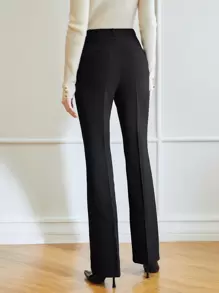 MOTF PREMIUM VISCOSE EXPOSED SEAM DRESS PANTS WITHOUT BELT - Black - View 4