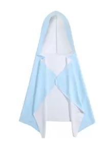 Toddler Girls Solid Hooded Kimono - Baby Blue - View 1