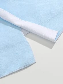 Toddler Girls Solid Hooded Kimono - Baby Blue - View 3