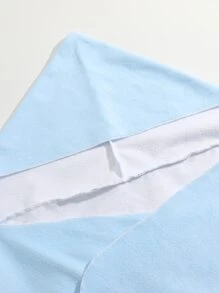 Toddler Girls Solid Hooded Kimono - Baby Blue - View 4