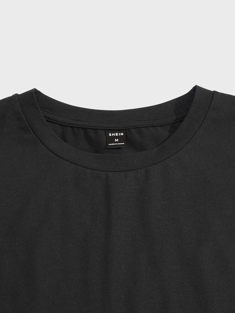 Manfinity VCAY Men Casual Cartoon & Letter Graphic Tee - Black - View 3