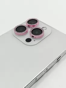 3顆蘋果形鑽石鑲嵌鷹眼石 - 粉色 - 查看 3