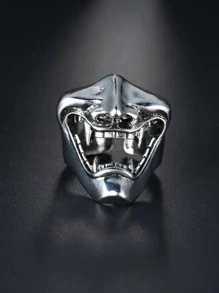 1 chiếc nhẫn bộ xương Punk dành cho nam nhân dịp Halloween - Màu Bạc Cổ - Xem 1