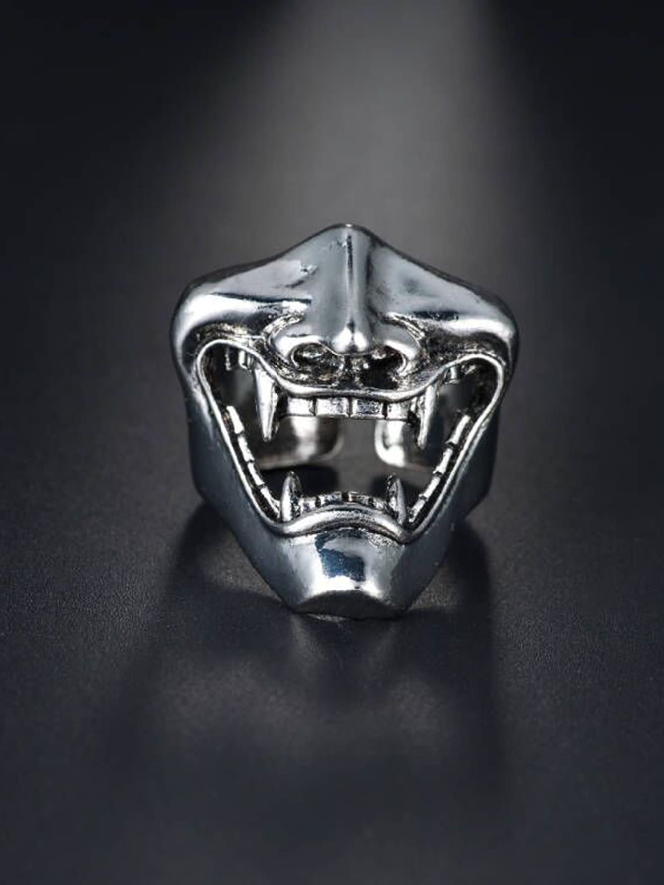 1 chiếc nhẫn bộ xương Punk dành cho nam nhân dịp Halloween - Màu Bạc Cổ - Xem 1