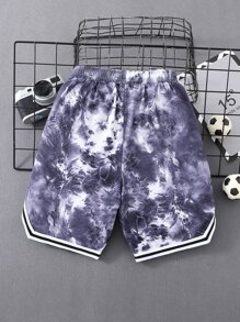 男孩字母和紮染條紋飾邊短褲