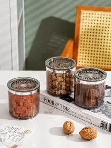 1 pieza transparente alimento almacenamiento frasco - Gris Claro - Ver 1