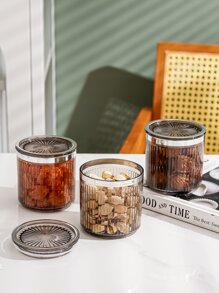 1 pieza transparente alimento almacenamiento frasco - Gris Claro - Ver 4