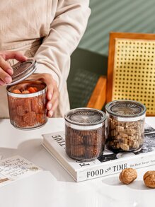 1 pieza transparente alimento almacenamiento frasco - Gris Claro - Ver 7