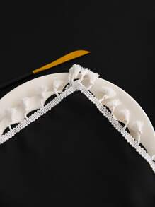 Mantel ribete con fleco - Negro - Ver 2