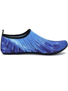 Graphic Print Slip-On Aqua Socks - Blue - View 1