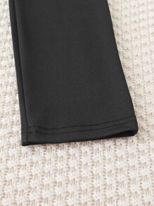 Chicas Pantalones de pata de gallo panel con diseño de botón - Negro - Ver 6