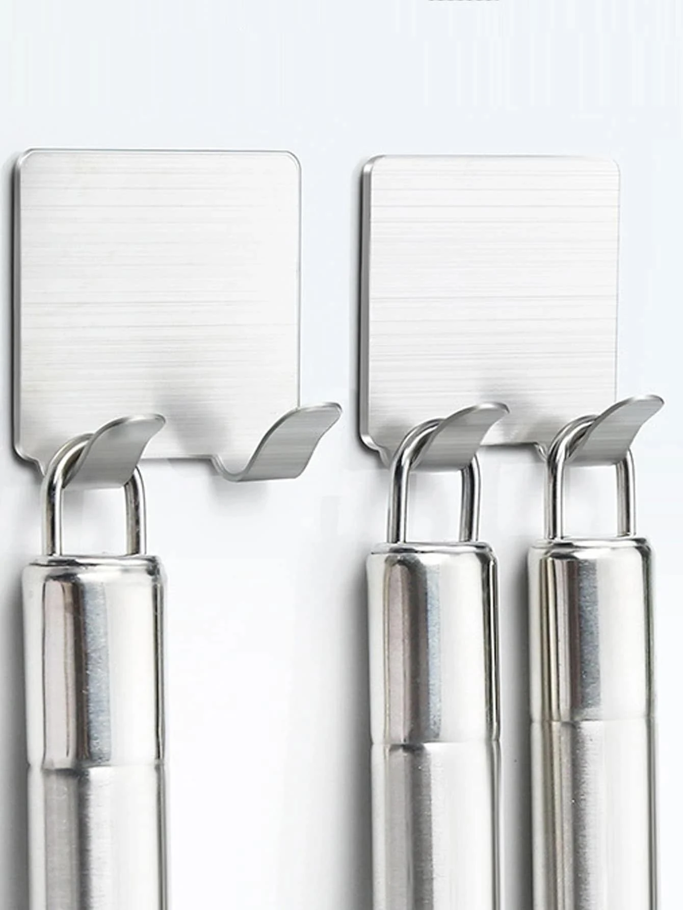 4pcs Stainless Steel Wall Hook - Silver - View 1