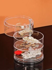 1 pieza Caja de almacenamiento de joya transparente - transparente - Ver 2