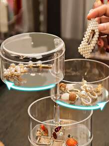 1 pieza Caja de almacenamiento de joya transparente - transparente - Ver 3