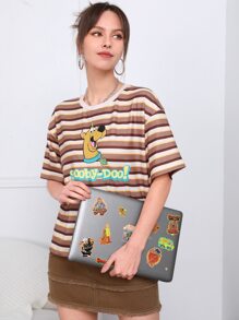 SCOOBY-DOO X SHEIN 2sheets Cartoon Dog Print Laptop Protective Sticker - Multicolor - View 3