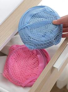 1pc Plain Mesh Laundry Hamper, Simple Laundry Basket For Bathroom - Multicolor - View 6