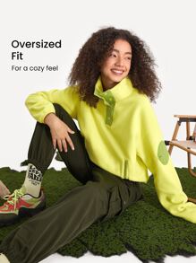GLOWMODE All Kinds Of Cozy Half-Zip Pullover - Lime Green - View 2