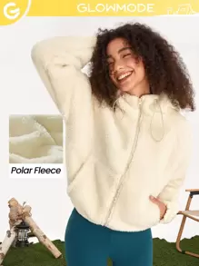 GLOWMODE Cozy to the Core Zip-Up Hoodie - Beige - View 1