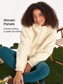 GLOWMODE Cozy to the Core Zip-Up Hoodie - Beige - View 3