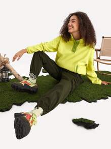 GLOWMODE All Kinds Of Cozy Half-Zip Pullover - Lime Green - View 8