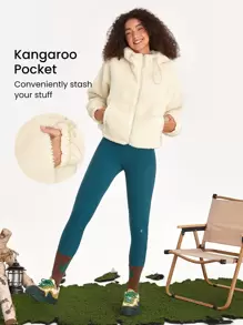 GLOWMODE Cozy to the Core Zip-Up Hoodie - Beige - View 5