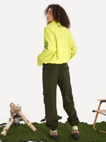 GLOWMODE All Kinds Of Cozy Half-Zip Pullover - Lime Green - View 10