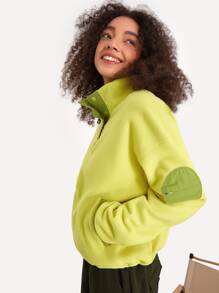 GLOWMODE All Kinds Of Cozy Half-Zip Pullover - Lime Green - View 11