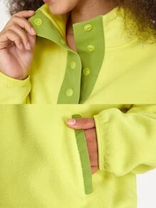 GLOWMODE All Kinds Of Cozy Half-Zip Pullover - Lime Green - View 13
