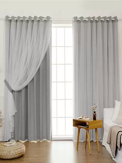 Double Layer Single Panel Blackout Curtain