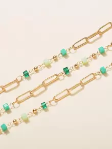 Bead Decor Necklace - Multicolor - View 2