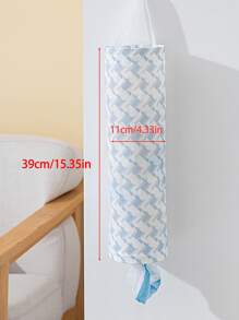 1pc PEVA Kitchen Bag, Geometric Pattern Multifunction Damp-proof Hanging Trash Bag Storage Bag For Kitchen