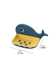 1pc Cartoon Whale Shaped Soap Dish - Blue - View 2