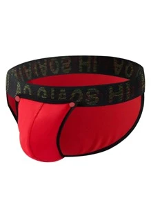 Calzoncillos sexy con cinta con letras para hombre - Rojo - Ver 1