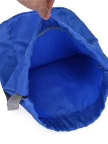 Drawstring Design Drawstring Backpack - Blue - View 6