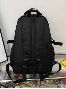 Large Capacity Student Backpack Suitable For Primary, Middle And High School Students, With Computer Compartment - Black - View 2