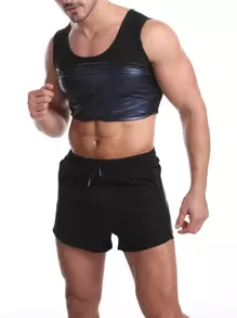 Sports Outdoor 1pc Men PU Sports Corset Shapewear Waist Trainer Corset