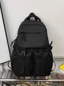 Large Capacity Student Backpack Suitable For Primary, Middle And High School Students, With Computer Compartment - Black - View 4