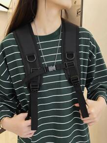 Large Capacity Student Backpack Suitable For Primary, Middle And High School Students, With Computer Compartment - Black - View 7