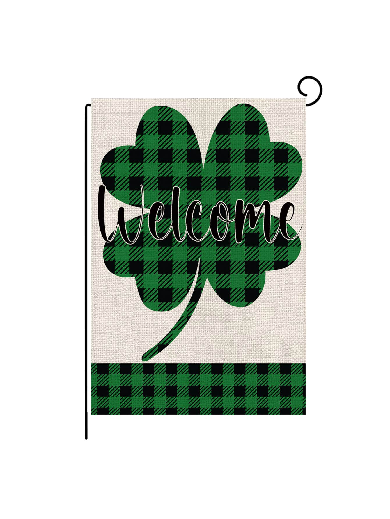 Clover & Letter Graphic Garden Flag - Multicolor - View 1