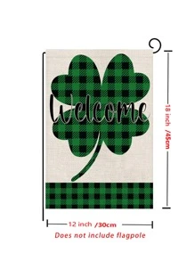 Clover & Letter Graphic Garden Flag - Multicolor - View 4