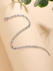 極簡風格素色手鏈 - 銀色 - 查看 5