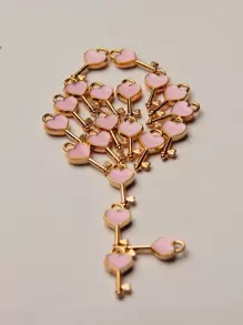 20 chiếc mặt dây chuyền tự làm chìa khóa trái tim - Nhiều màu - Xem 1