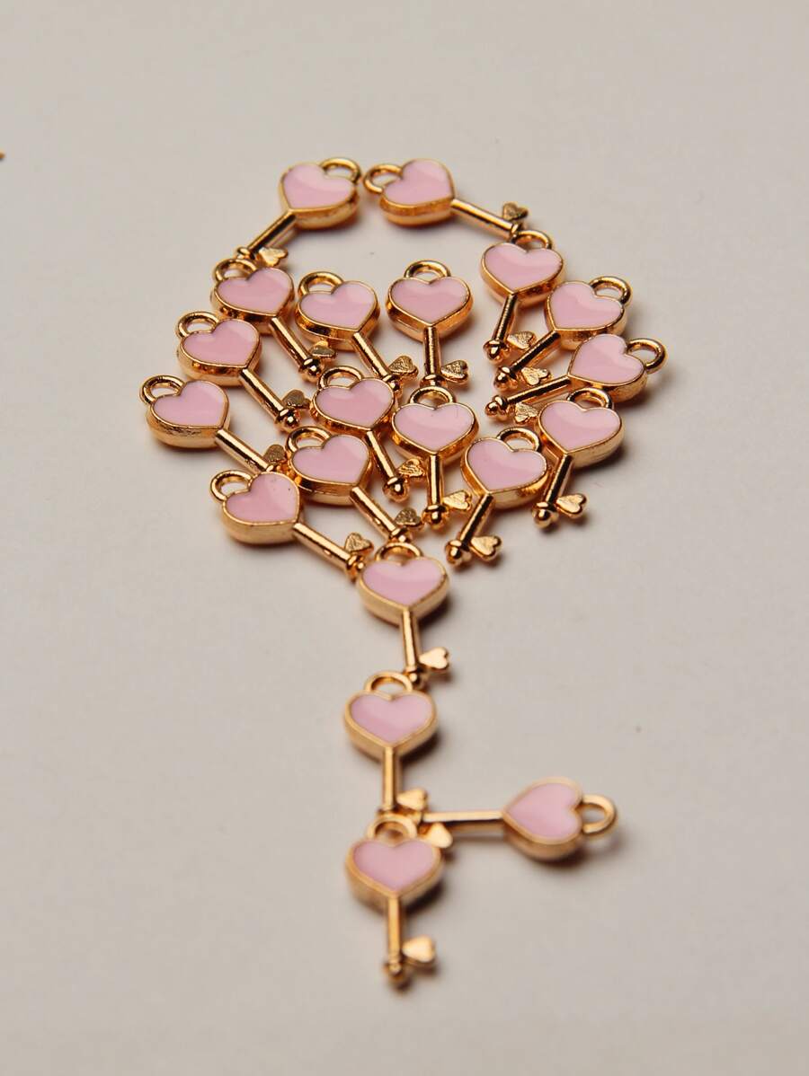 20 chiếc mặt dây chuyền tự làm chìa khóa trái tim - Nhiều màu - Xem 1