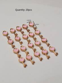 20 chiếc mặt dây chuyền tự làm chìa khóa trái tim - Nhiều màu - Xem 3