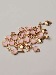 20 chiếc mặt dây chuyền tự làm chìa khóa trái tim - Nhiều màu - Xem 4