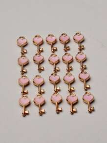 20 chiếc mặt dây chuyền tự làm chìa khóa trái tim - Nhiều màu - Xem 5