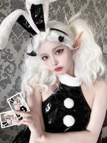 alicegarden 角色扮演長款卷人造假髮帶劉海 - 白色 - 查看 4