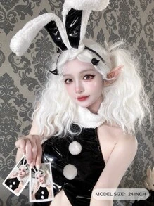 alicegarden 角色扮演長款卷人造假髮帶劉海 - 白色 - 查看 5